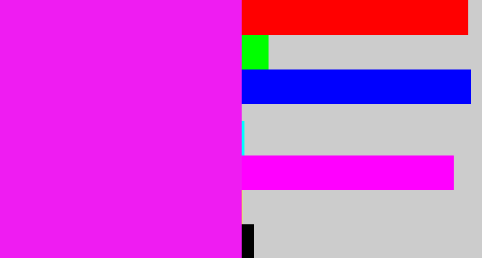 Hex color #ef1cf2 - pink/purple