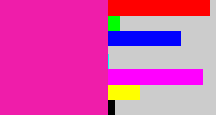 Hex color #ef1daa - shocking pink