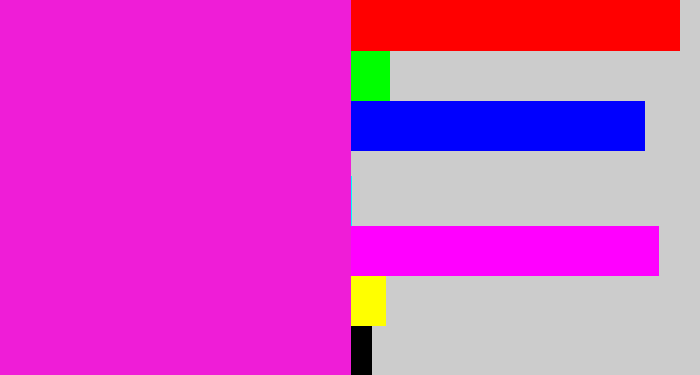 Hex color #ef1dd7 - pink/purple