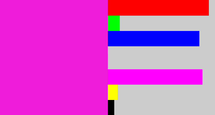 Hex color #ef1dd9 - pink/purple