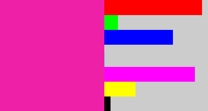 Hex color #ef20a8 - shocking pink