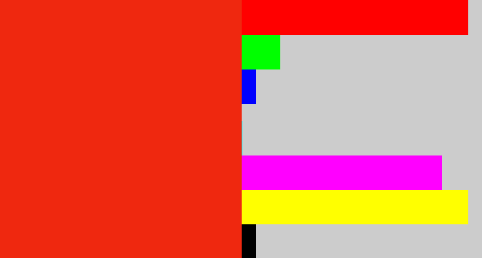 Hex color #ef280f - vermillion