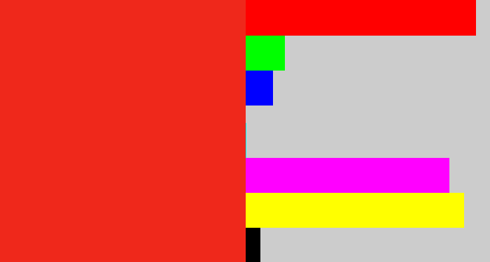 Hex color #ef281b - vermillion