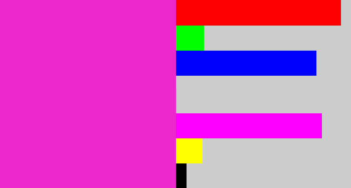 Hex color #ef28cc - pink/purple