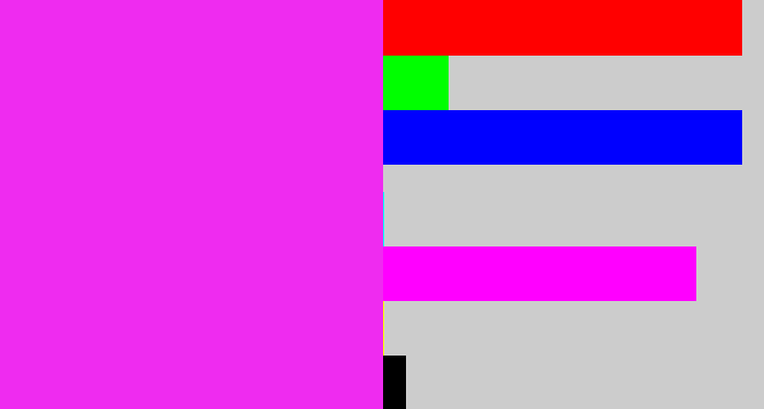 Hex color #ef2bf0 - pink/purple