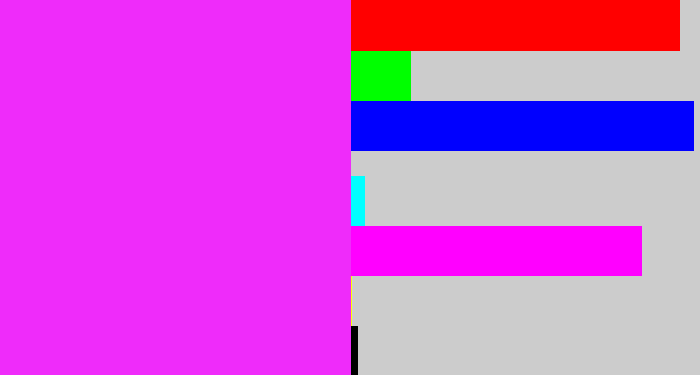 Hex color #ef2bfa - pink/purple