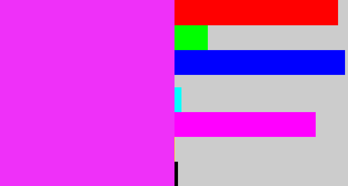 Hex color #ef30f9 - pink/purple