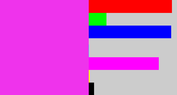 Hex color #ef33ec - pink/purple