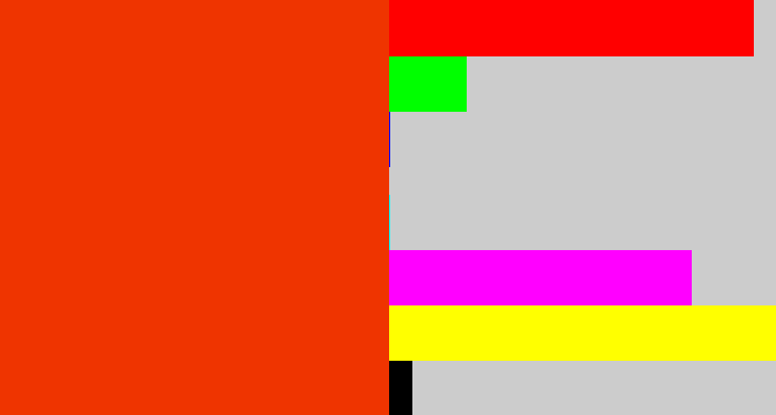 Hex color #ef3400 - orangish red