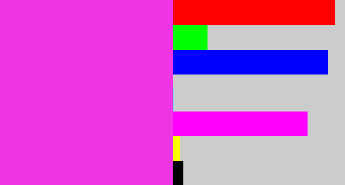 Hex color #ef34e6 - pink/purple