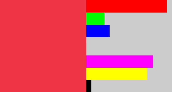 Hex color #ef3545 - lightish red