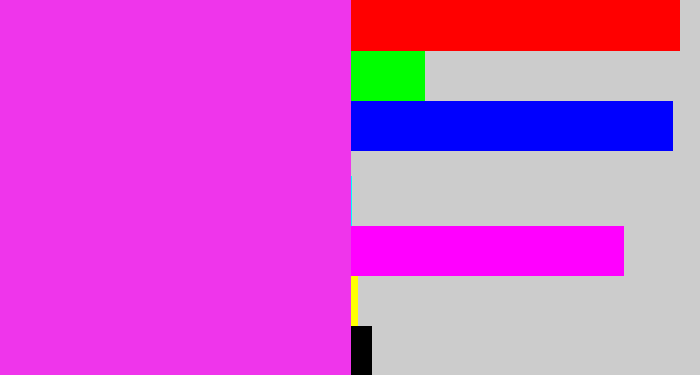 Hex color #ef35eb - pink/purple