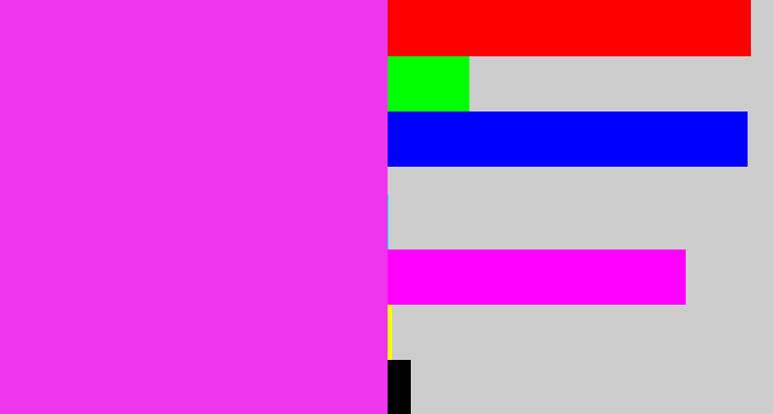 Hex color #ef36ed - pink/purple