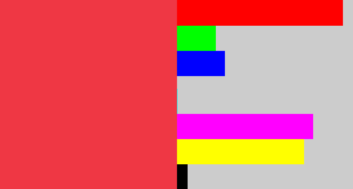 Hex color #ef3744 - lightish red