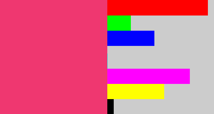 Hex color #ef3770 - darkish pink