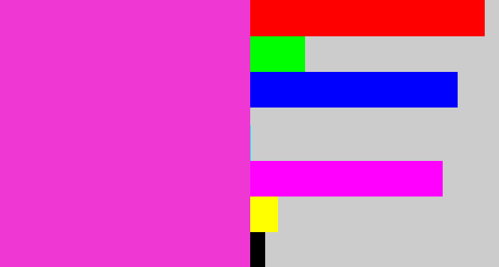 Hex color #ef37d4 - purple pink