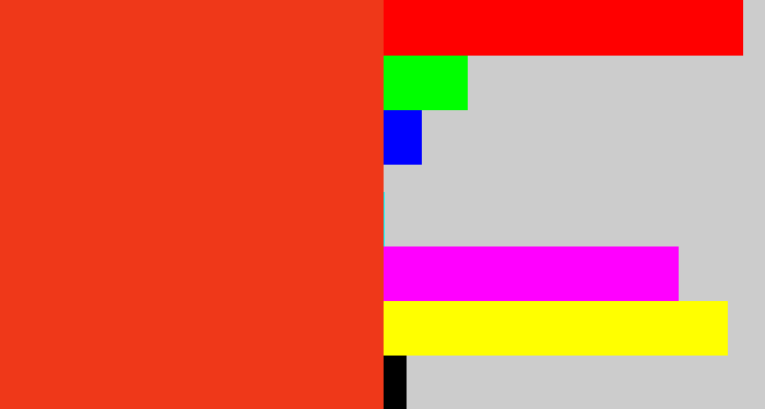Hex color #ef3819 - vermillion