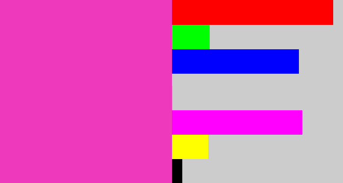 Hex color #ef39bc - purpleish pink