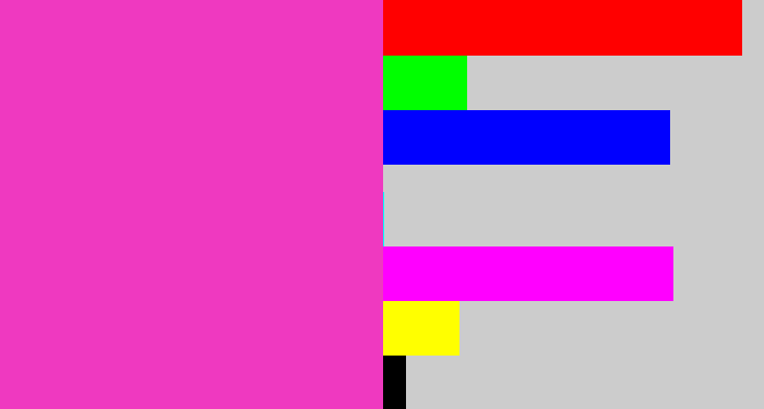 Hex color #ef39c0 - purpleish pink