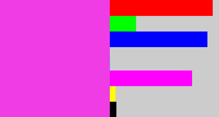 Hex color #ef3ce4 - purple pink