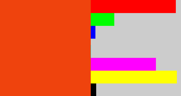 Hex color #ef430d - orangered