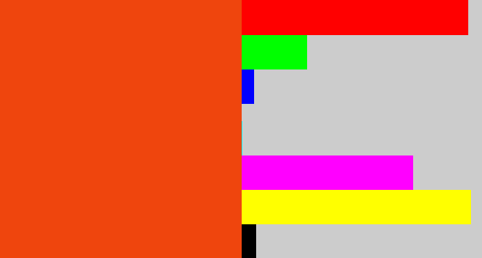 Hex color #ef450d - orangered