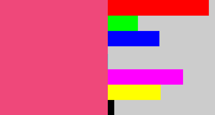 Hex color #ef487a - warm pink