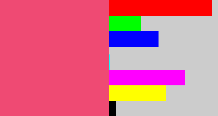 Hex color #ef4a73 - warm pink