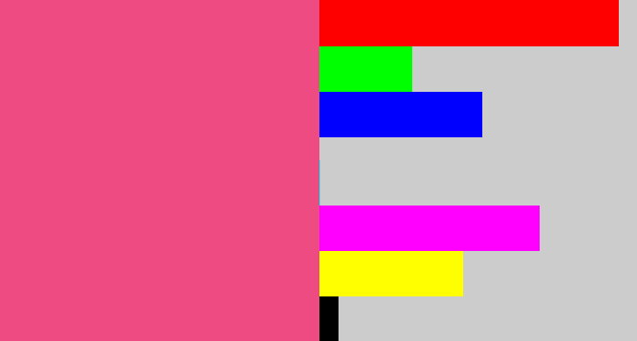 Hex color #ef4b83 - warm pink