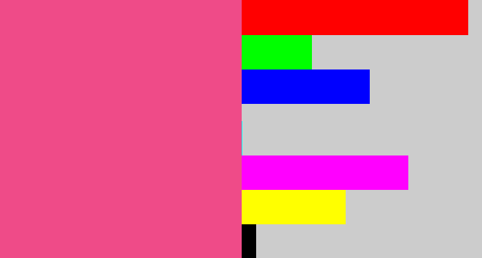 Hex color #ef4b88 - warm pink