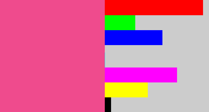 Hex color #ef4b8d - warm pink