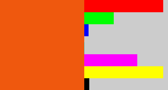 Hex color #ef580e - bright orange