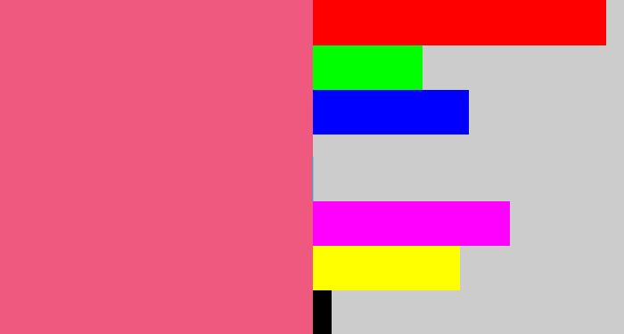 Hex color #ef587f - warm pink