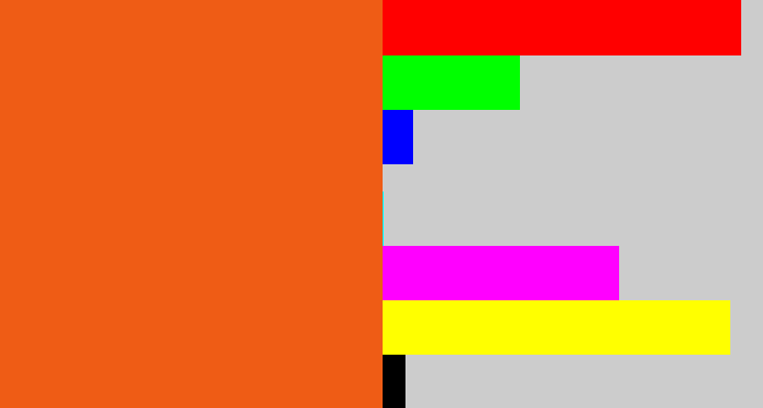 Hex color #ef5c15 - reddish orange