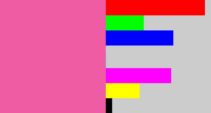 Hex color #ef5ca3 - medium pink