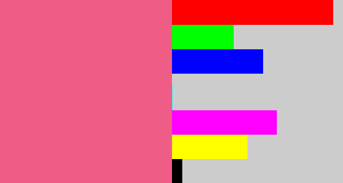 Hex color #ef5d86 - warm pink