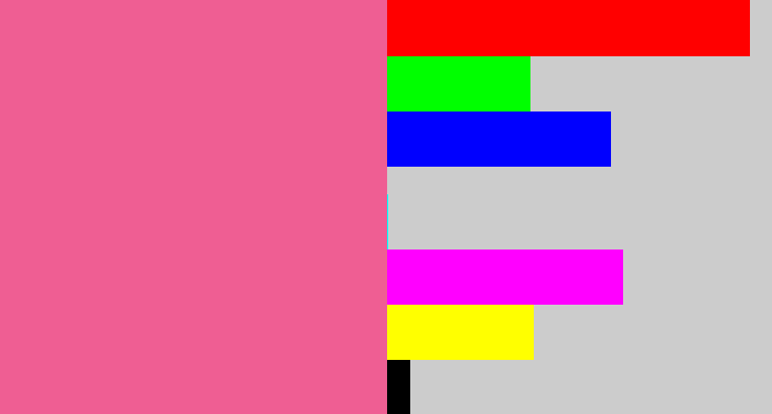 Hex color #ef5e93 - medium pink
