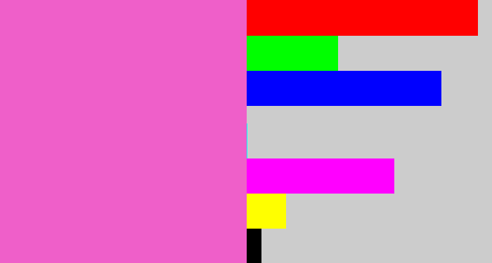 Hex color #ef5fc9 - purpleish pink