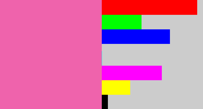 Hex color #ef63ac - bubble gum pink