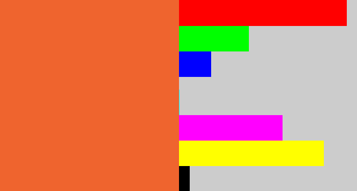 Hex color #ef642e - dusty orange
