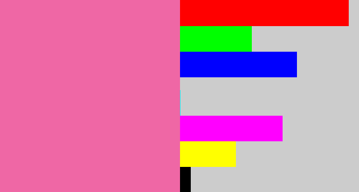 Hex color #ef67a5 - medium pink