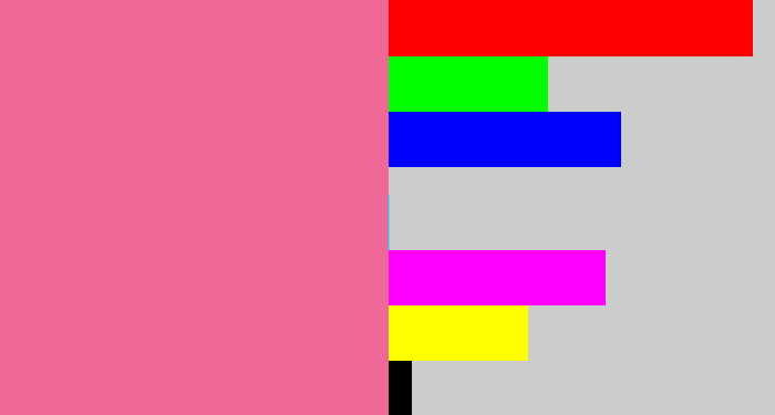Hex color #ef6898 - medium pink