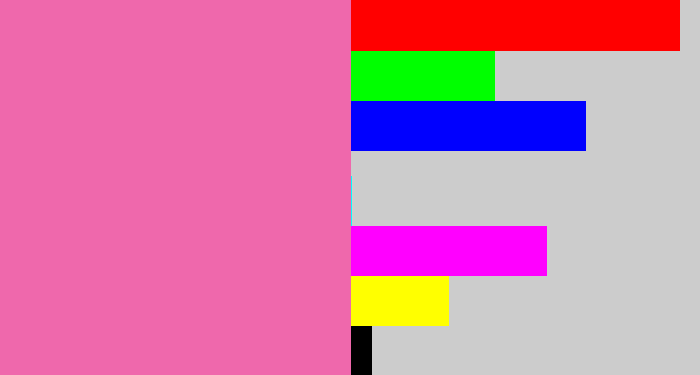 Hex color #ef68ac - bubble gum pink