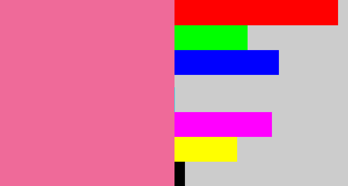 Hex color #ef6a99 - medium pink