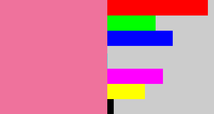 Hex color #ef729c - medium pink