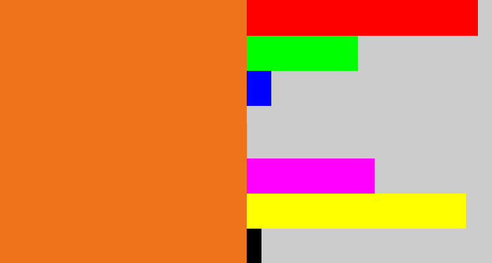Hex color #ef731a - orange