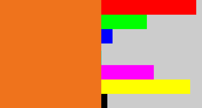 Hex color #ef731c - orange