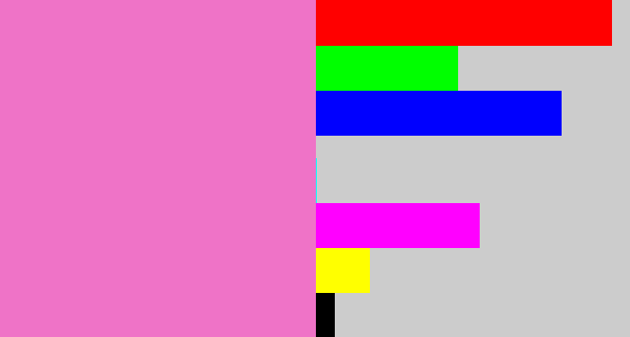 Hex color #ef73c7 - pink