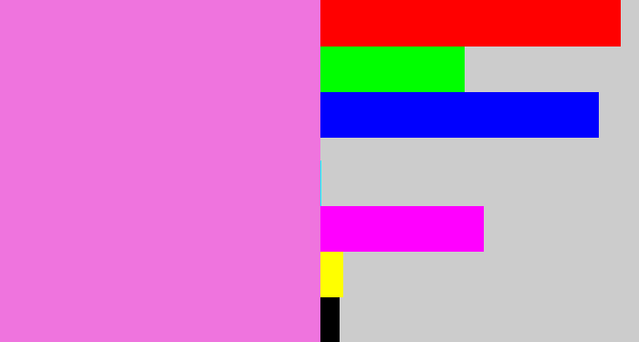 Hex color #ef74de - purply pink