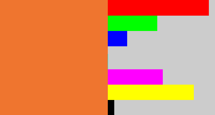 Hex color #ef752f - dusty orange